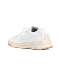 Мужские белые кожаные низкие кеды от Acne Studios