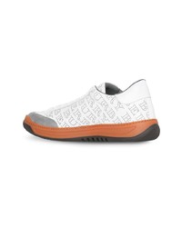 Мужские белые кожаные низкие кеды от Burberry