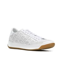 Женские белые кожаные низкие кеды от Burberry