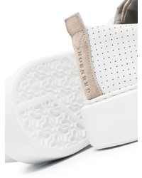 Мужские белые кожаные низкие кеды от Grenson