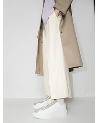 Мужские белые кожаные низкие кеды от Grenson