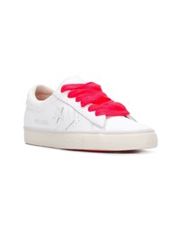 Мужские белые кожаные низкие кеды от Converse