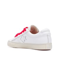 Мужские белые кожаные низкие кеды от Converse