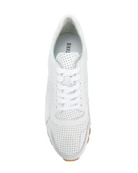 Мужские белые кожаные низкие кеды от Dirk Bikkembergs