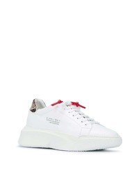 Мужские белые кожаные низкие кеды от Giuliano Galiano