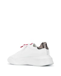 Мужские белые кожаные низкие кеды от Giuliano Galiano