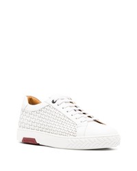 Мужские белые кожаные низкие кеды от Amedeo Testoni