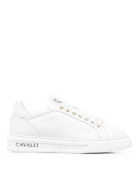 Мужские белые кожаные низкие кеды от Roberto Cavalli