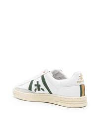 Мужские белые кожаные низкие кеды от Premiata