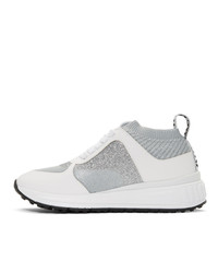 Женские белые кожаные низкие кеды от Miu Miu