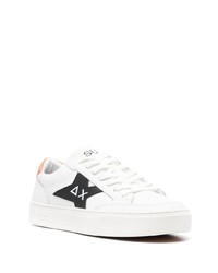 Мужские белые кожаные низкие кеды от Sun 68