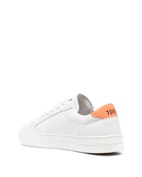 Мужские белые кожаные низкие кеды от Sun 68