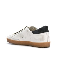 Мужские белые кожаные низкие кеды от Golden Goose Deluxe Brand