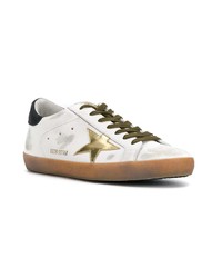 Мужские белые кожаные низкие кеды от Golden Goose Deluxe Brand