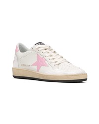 Женские белые кожаные низкие кеды от Golden Goose Deluxe Brand