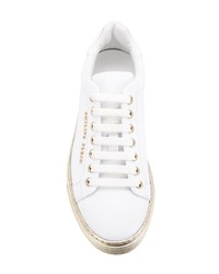 Женские белые кожаные низкие кеды от Philipp Plein