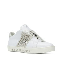 Женские белые кожаные низкие кеды от Philipp Plein