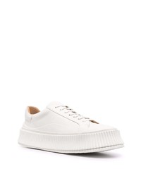 Мужские белые кожаные низкие кеды от Jil Sander
