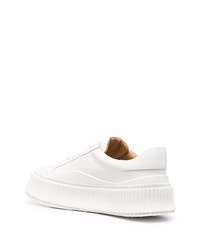 Мужские белые кожаные низкие кеды от Jil Sander
