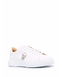 Мужские белые кожаные низкие кеды от Philipp Plein