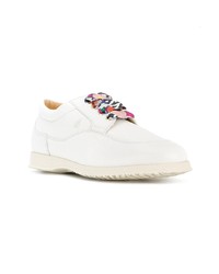 Женские белые кожаные низкие кеды от Hogan