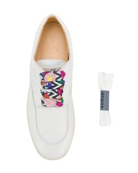 Женские белые кожаные низкие кеды от Hogan