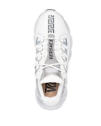 Мужские белые кожаные низкие кеды от Versace