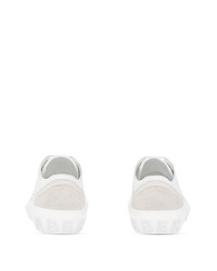 Мужские белые кожаные низкие кеды от Burberry