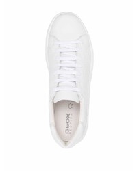 Мужские белые кожаные низкие кеды от Geox