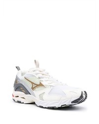 Мужские белые кожаные низкие кеды от Mizuno