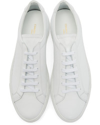 Мужские белые кожаные низкие кеды от Common Projects