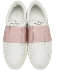 Женские белые кожаные низкие кеды от Valentino