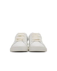 Женские белые кожаные низкие кеды от Saint Laurent