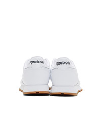 Мужские белые кожаные низкие кеды от Reebok Classics