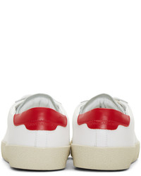 Женские белые кожаные низкие кеды от Saint Laurent