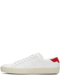 Женские белые кожаные низкие кеды от Saint Laurent