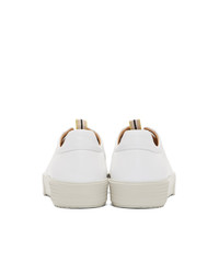 Мужские белые кожаные низкие кеды от Giorgio Armani