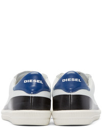 Мужские белые кожаные низкие кеды от Diesel