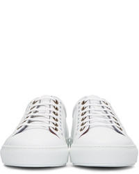 Мужские белые кожаные низкие кеды от Moncler Gamme Bleu