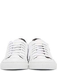 Женские белые кожаные низкие кеды от MM6 MAISON MARGIELA