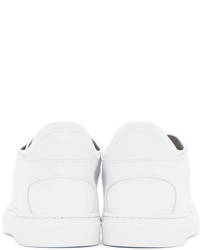 Женские белые кожаные низкие кеды от MM6 MAISON MARGIELA