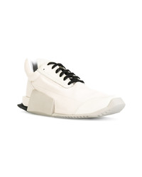 Мужские белые кожаные низкие кеды от Adidas By Rick Owens