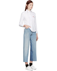 Женские белые кожаные низкие кеды от Junya Watanabe