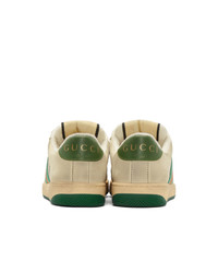 Женские белые кожаные низкие кеды от Gucci