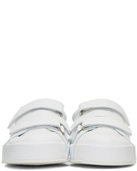 Женские белые кожаные низкие кеды от Jil Sander