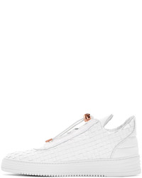 Мужские белые кожаные низкие кеды от Filling Pieces