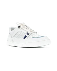 Мужские белые кожаные низкие кеды от Bottega Veneta