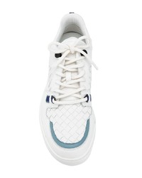 Мужские белые кожаные низкие кеды от Bottega Veneta