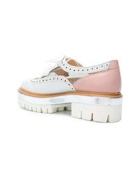 Женские белые кожаные оксфорды от Santoni