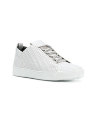 Мужские белые кожаные плетеные низкие кеды от Alexander Smith